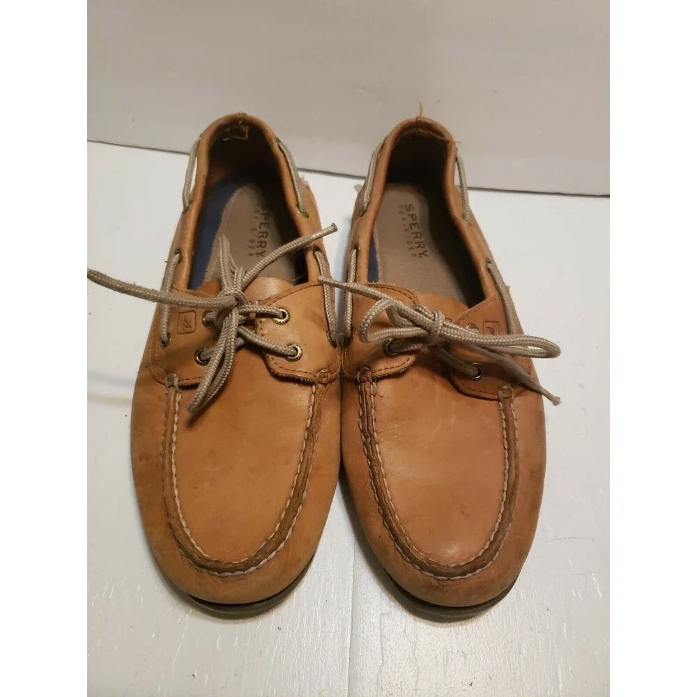 SPERRY TOP-SIDER A/O 2-Eye Brown Sz 9 W Men Boat Shoes